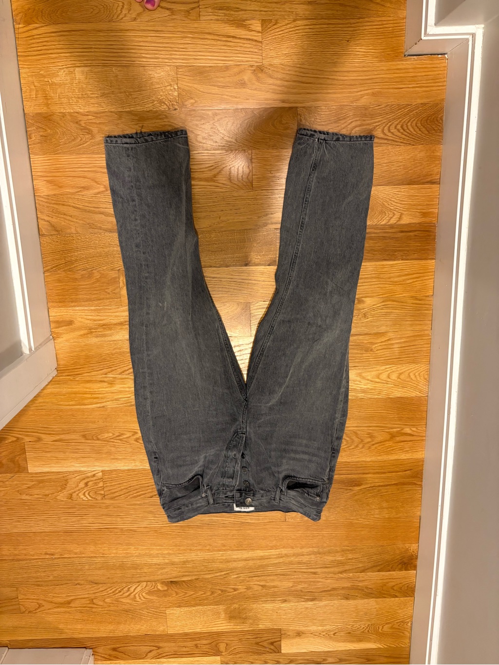 Agolde Riley High Rise Straight Leg Jeans Inkwell Gray 100% Cotton Size 29